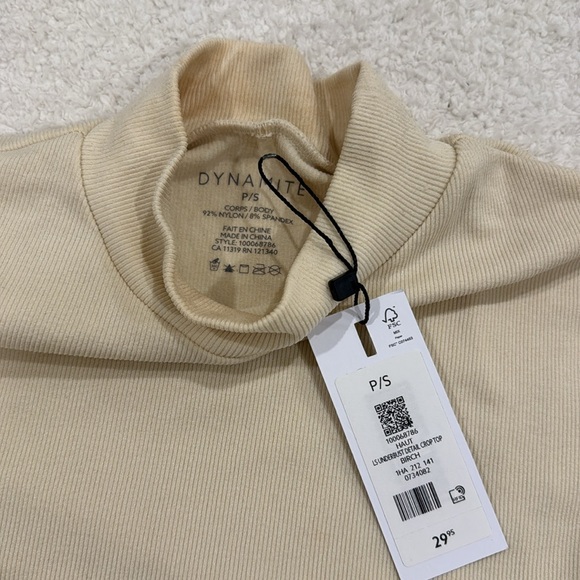 NWT - DYNAMITE - Seamless Underbust Crop Top - Cream/Birch (size small) - Picture 7 of 9